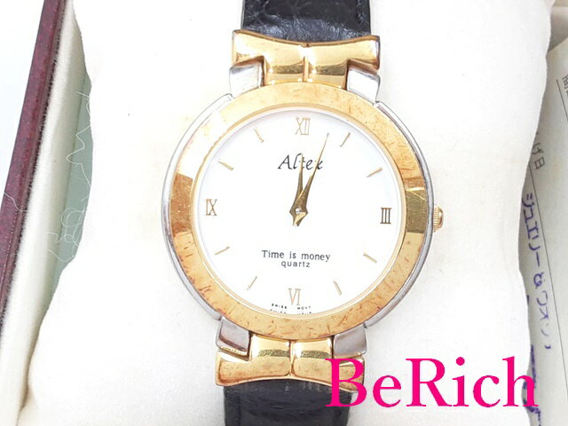 アルテックス ARTEX メンズ 腕時計 白 ホワイト 文字盤 SS レザー ブレス アナログ クォーツ QZ ウォッチ 【中古】【送料無料】 ht1488