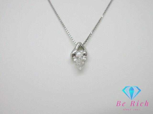 Pt850 Pt900 プラチナ ペアシェイプ ダイヤモンド 0.54ct 付 デザイン ネックレス ペンダント メレ 宝石 ジュエリー アクセサリー 【中古】【送料無料】 th9762