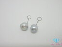 Pt900 プラチナ 真珠 パール 8mm 珠 付 ピアス イヤリング チャーム グレー系 トリートメント 宝石 ジュエリー アクセサリー 【中古】【送料無料】 th13321