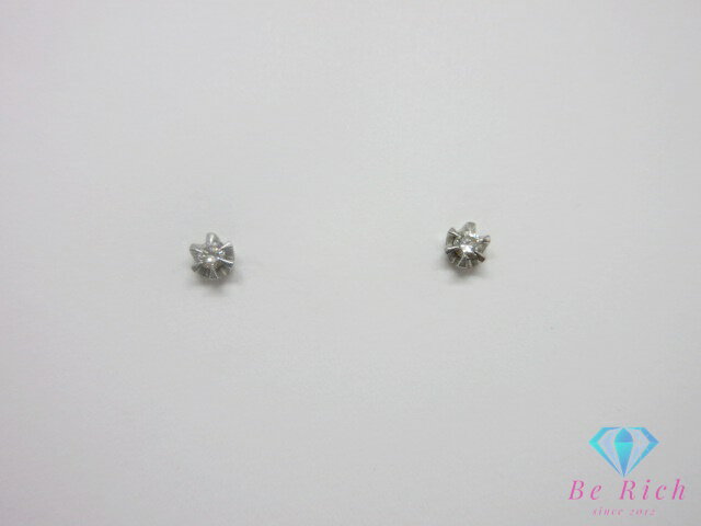 Pt900 プラチナ ダイヤモンド 0.04ct 0.04ct 付 デザイン スタッド ピアス メレ 宝石 ジュエリー アクセサリー 【中古】【送料無料】th14053