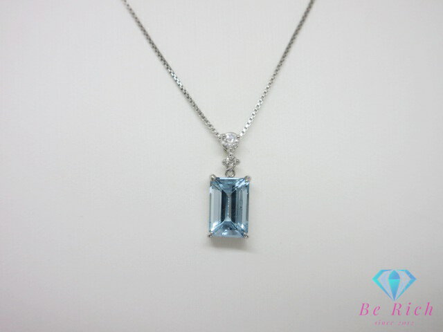 樂天商城 - Pt850 Pt900 プラチナ カラーストーン 1.63ct ダイヤモンド 0.07ct 付 デザイン ネックレス ペンダント メレ 宝石 ジュエリー アクセサリー【中古】【送料無料】th14259