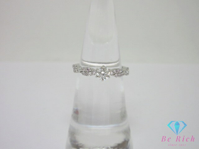 樂天商城 - Pt900 プラチナ ダイヤモンド 0.254ct 0.22ct 付 デザイン リング 指輪 9号 鑑定書 メレ 宝石 ジュエリー アクセサリー 【中古】【送料無料】th14300