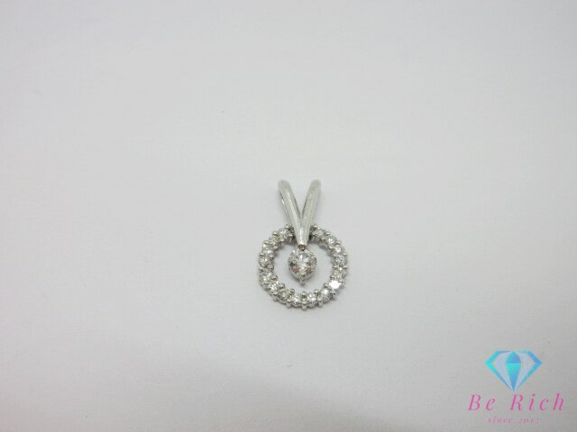 樂天商城 - pt900 プラチナ ダイヤモンド 0.30ct 付 デザイン ネックレス ペンダント トップ ヘッド メレ 宝石 ジュエリー アクセサリー 【中古】【送料無料】 th14324