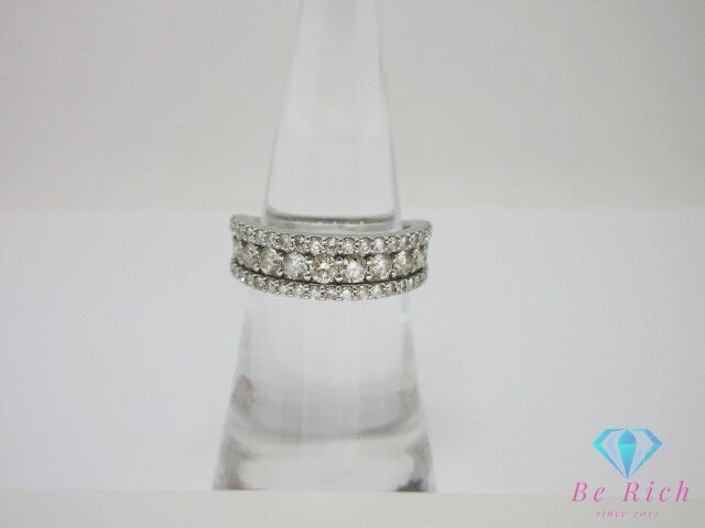 Pt900 プラチナ ダイヤモンド 1.00ct 付 デザイン リング 指輪 11号 メレ 宝石 ジュエリー アクセサリー 【中古】【送料無料】th14548