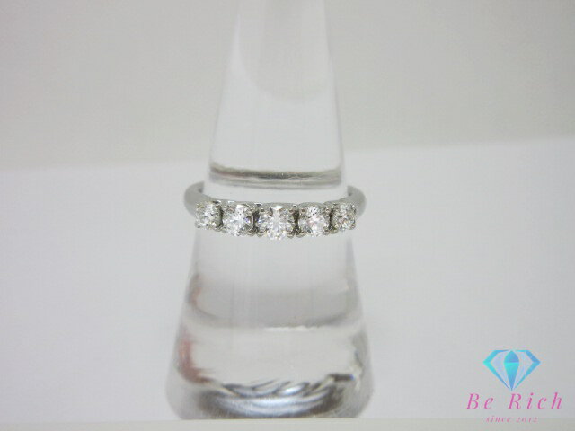 樂天商城 - Pt950 プラチナ ダイヤモンド 0.60ct 付 デザイン 指輪 15号 メレ 宝石 ジュエリー アクセサリー 【中古】【送料無料】 th14591