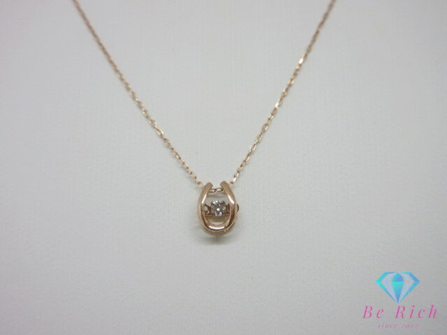 樂天商城 - K10 PG ダイヤモンド 0.02ct 付 馬蹄 ホースシュー モチーフ デザイン ネックレス ペンダント 10金 ピンク ゴールド 宝石 ジュエリー アクセサリー 【中古】【送料無料】th14616