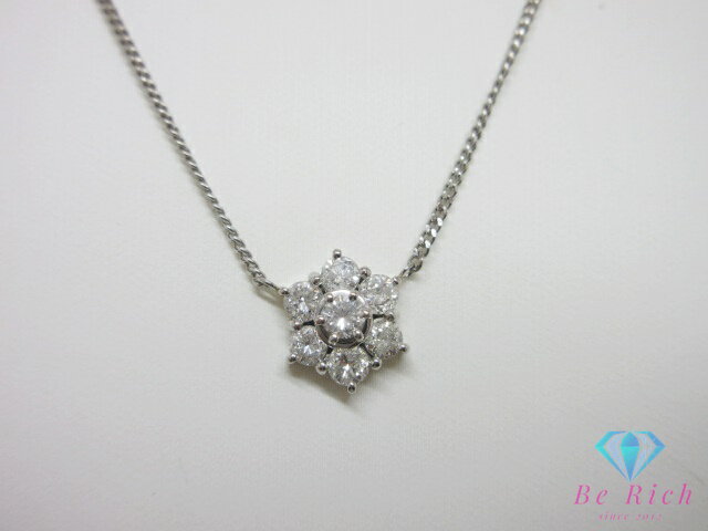 樂天商城 - Pt850 Pt900 プラチナ ダイヤモンド 1.05ct 付 デザイン ネックレス ペンダント 鑑別書 メレ 宝石 ジュエリー アクセサリー【中古】【送料無料】th14715