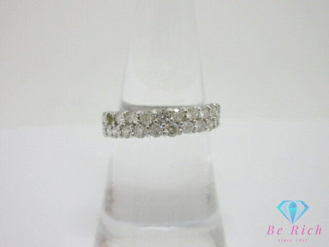 樂天商城 - Pt900 プラチナ ダイヤモンド 1.00ct 付 デザイン リング 指輪 13号 メレ 宝石 ジュエリー アクセサリー 【中古】【送料無料】th14797