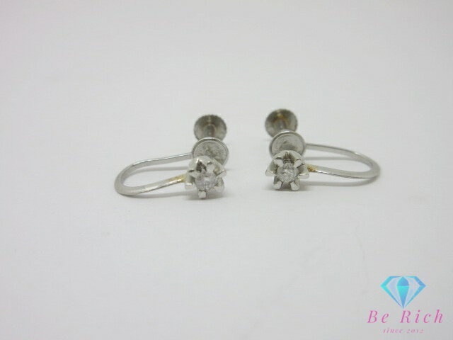 Platinum - Pt900 プラチナ ダイヤモンド 0.03ct 0.03ct 付 デザイン イヤリング 宝石 ジュエリー アクセサリー 【中古】【送料無料】th14867
