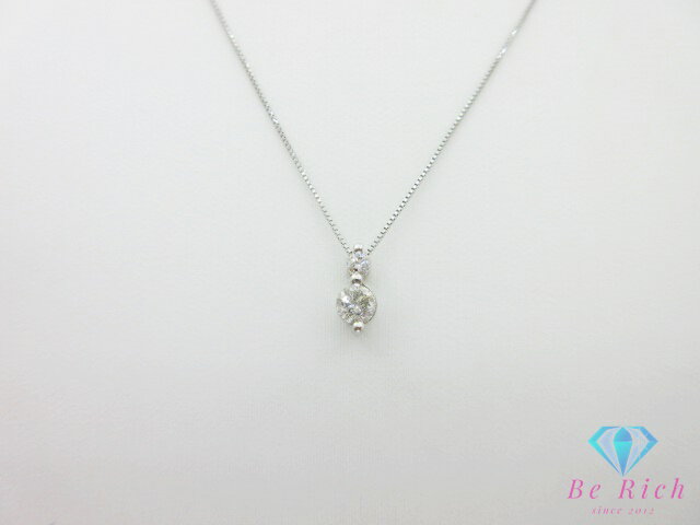 Rakuten - Pt850 Pt900 プラチナ ダイヤモンド 0.30ct 付 デザイン ネックレス ペンダント メレ 宝石 ジュエリー アクセサリー【中古】【送料無料】th14985
