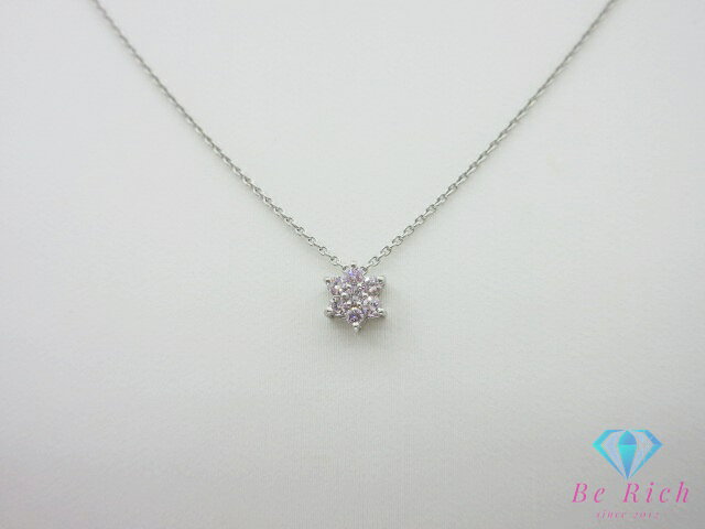 Pt850 Pt900 プラチナ ダイヤモンド 0.12ct 付 デザイン ネックレス ペンダント メレ 宝石 ジュエリー アクセサリー【中古】【送料無料】th15100