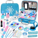 メイクおもちゃ 色が付ける 32PCS お化粧セット 女の子 ドレッサーおもちゃ プリンセス なりきり おままごと ごっこ遊び メイクアップ おもちゃ ハンドバッグ付き クリスマス お誕生日 プレゼント ブルー