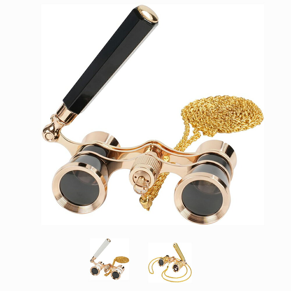 双眼鏡 ライブ用 3Xコンパクト 超軽量 オペラグラス 倍率調整可能 超クリア 折りたたみ可能 ハンドル付..