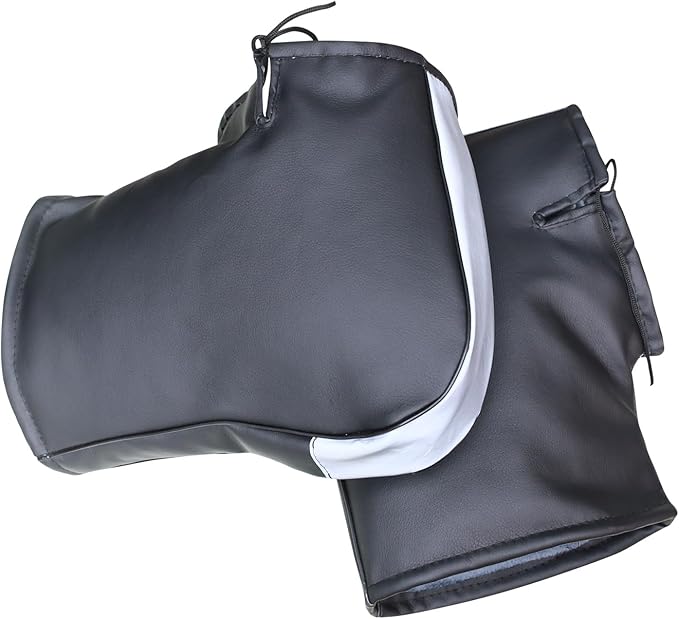 バイク用ハンドルカバー 防水防寒 裏起毛 極厚 防風対策 ハンドルウォーマー PUレザー素材 反射テープ付き 色褪せない ミラー開口部調節可 防撥水 簡単取り付け フリーサイズ オートバイ/スクーター/原付/pcxなど対応ー防水防寒