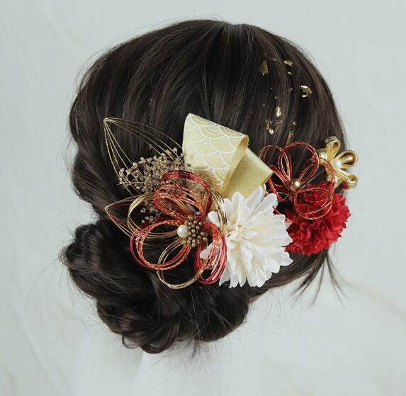つまみ細工 ヘアピンセット 和風 水引 かんざし 成人式 振袖 卒業式 袴 ヘアアレンジ 髪飾り 和装小物 結婚式 前撮り 後撮り パーティ..