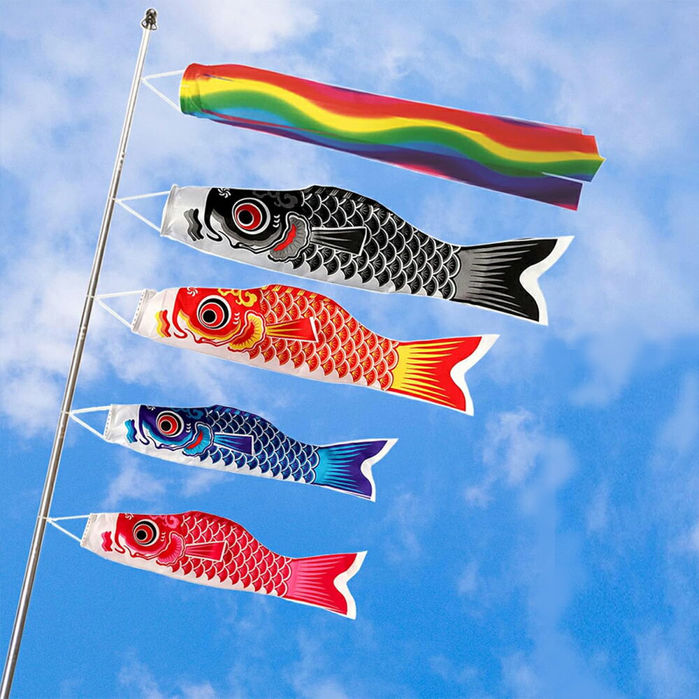 鯉のぼり こいのぼり 五色吹流し4色鯉 ミニこい鯉 室内 お庭 庭園 ベランダ用 ミニこいのぼり こいのぼり 室内/屋外用 五月五日子供の日 端午の節句 飾り初...