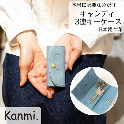 kanmi カンミ キャンディ 3連キーケース カギケース 鍵ケース ポーチ 3本 手のひらサイズ 鍵入れ プレゼント 革ケース レディース メンズ 本革 ギフト 引っ越し 新居 入学祝い 就職祝い 新生活 新社会人 父の日 母の日 敬老の日 贈答 kanmi. かんみ 送料無料 KE22-41 KE21-40
