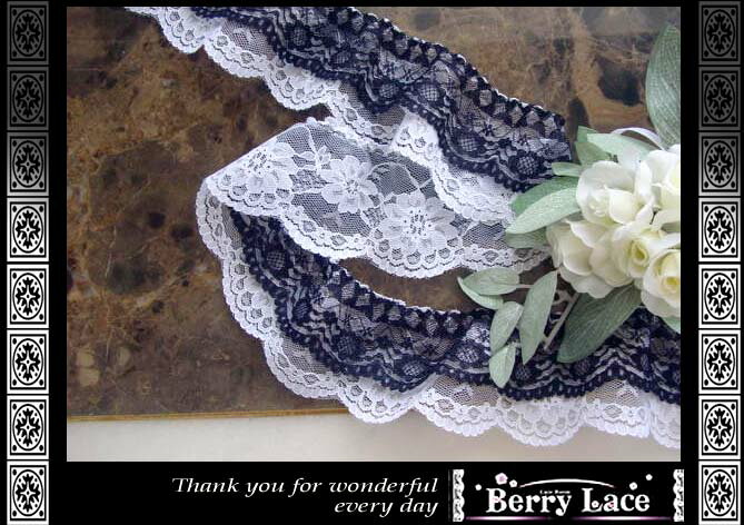 【 販売単位変更です】◎ 2段レース◎ ホワイト ゴスロリ* フリル*2.5m巻き