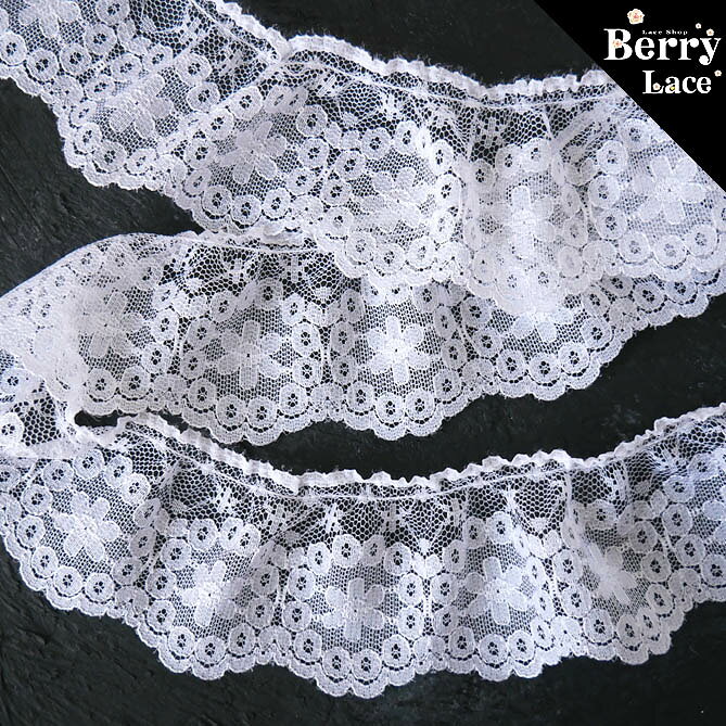 【特價品*零碼布】◆拉塞爾蕾絲◆ Eye Candy〜荷葉邊 1.7米捲 白色 (手藝/手作/改造/自製/服裝/BerryLace/）