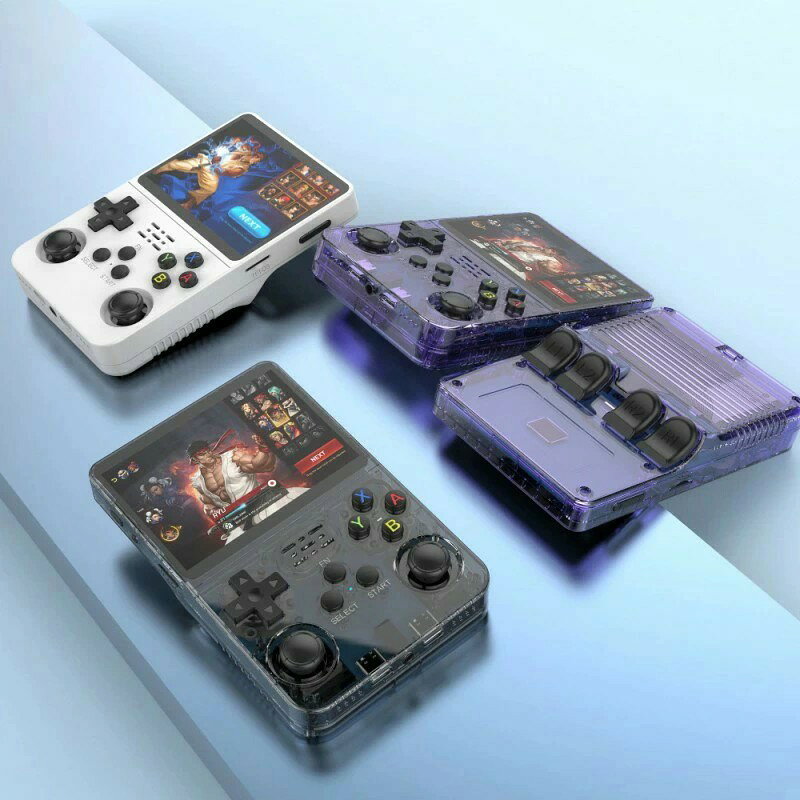 ベリーマーブルのポータブルゲーム機 携帯ゲーム機本体 オープンソース R36S レトロハンドヘルドビデオゲームコンソール Linux システム 3.5 インチ IPS スクリーンポータブルポケットビデオプレーヤー R35S 64 ギガバイトゲーム｜アングル3