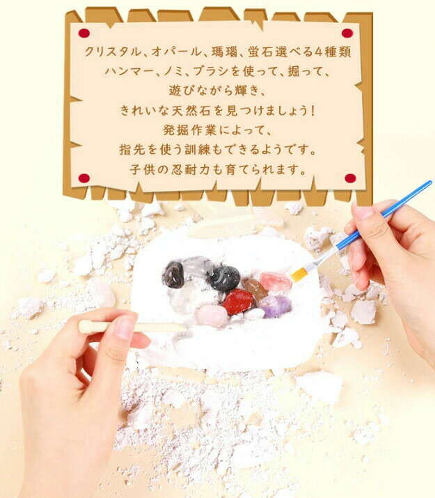鉱石 発掘 キット おもちゃ 宝石 鉱石標本 クリスマス 発掘おもちゃ アメジスト 子...