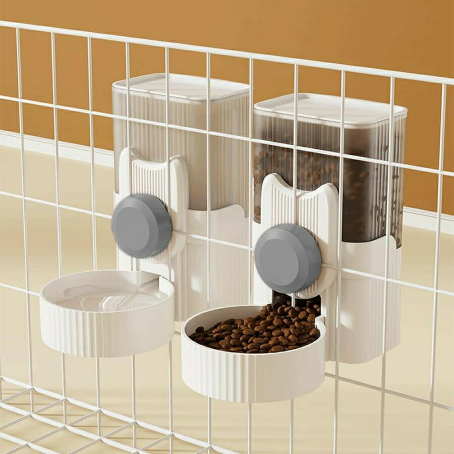 自動給餌器 猫 犬 餌やり器 ハンギングケージタイプ クリップオンタイプ 大容量1L 餌 自動 75°傾斜 食べ物がくっつかない 猫 自動給水..