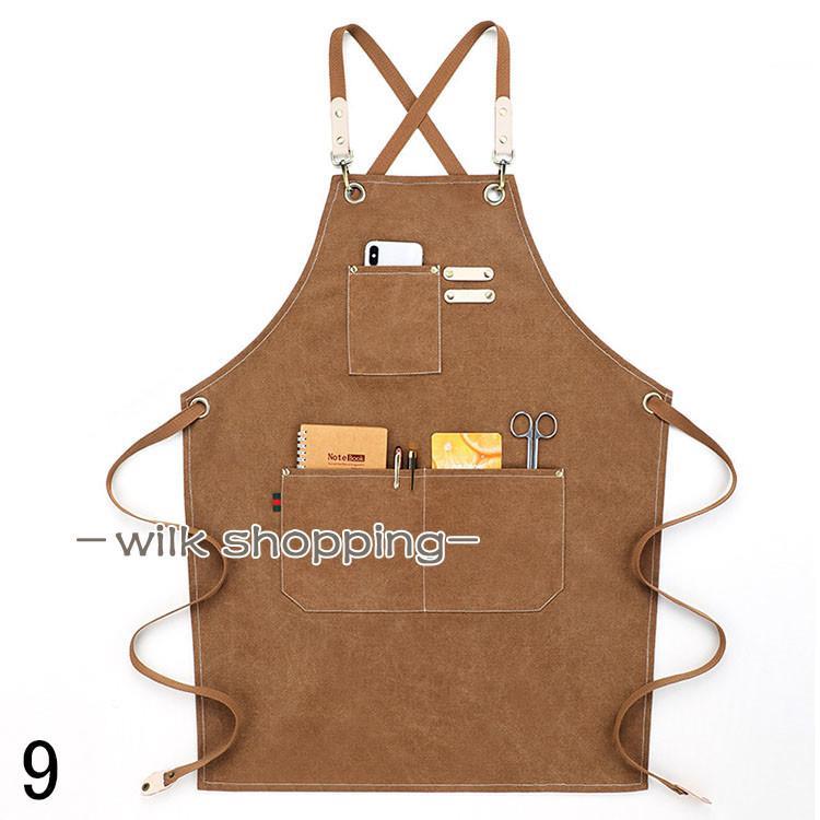 Gingham Aprons - エプロン オーダーメイド ロゴ印刷可 男女兼用 デニム おしゃれ ガーデニング キッチン ワークエプロン 前掛け 料理 ガーデニング レディース カフェ