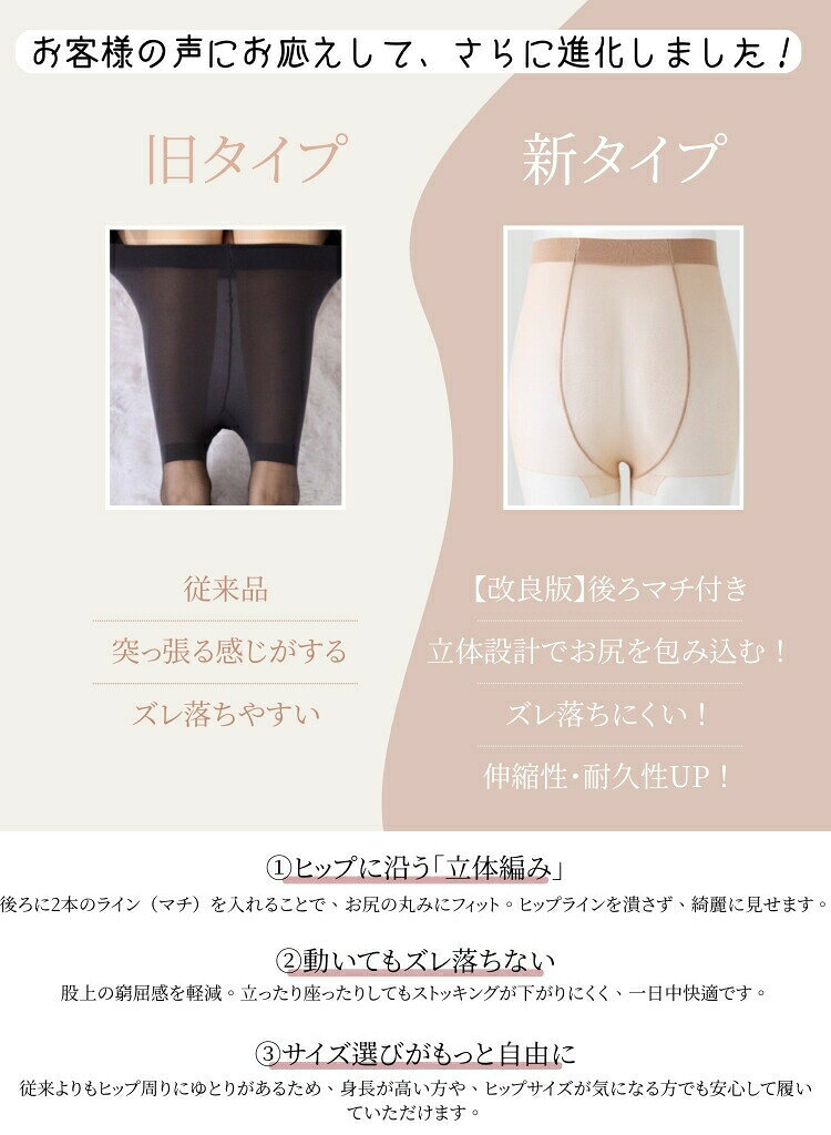 ストッキングオールスルーマチ付き伝線しにくい15デニール透け感素肌薄手美脚肌触...