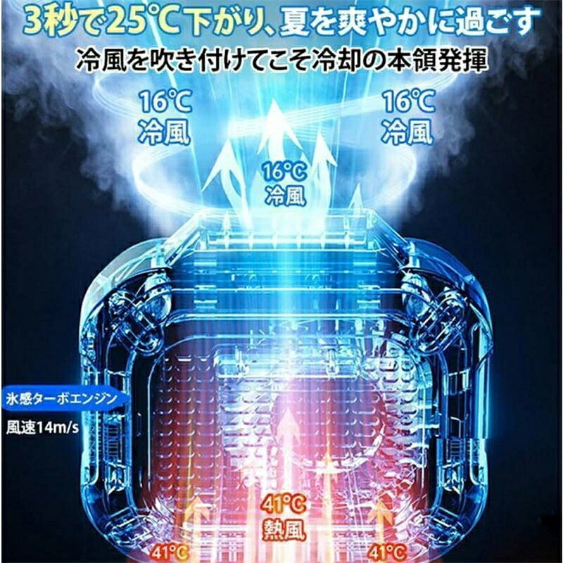 4WAY腰掛けファン 冷風機 4WAY扇風機 5000mAh 携帯扇風機 ベルトファン 【ライト+...
