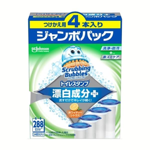Rakuten - ジョンソン スクラビングバブル トイレスタンプ漂白 ホワイティーシトラス 替え4P つけかえ用24回分