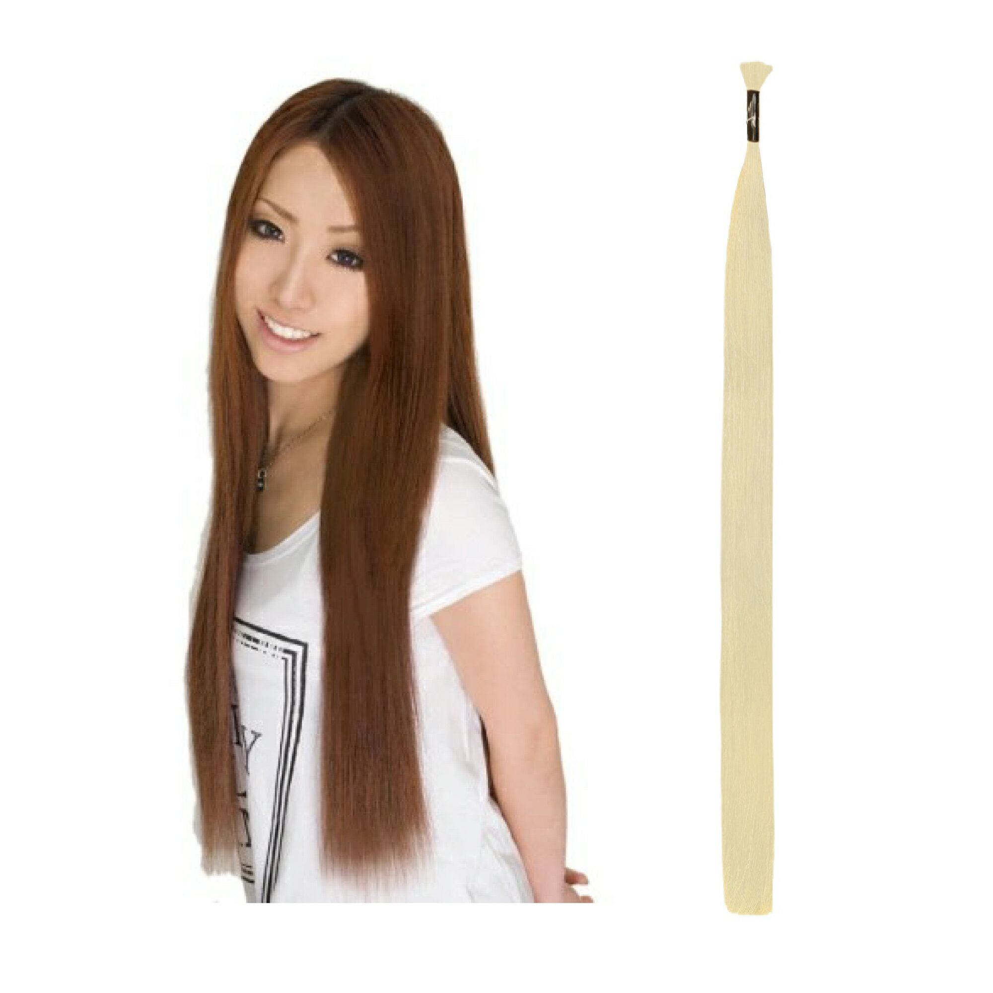 アレス 人毛50% ＋ 耐熱性人口毛50% ヘア エクステ ネクステンション ストレート 40g バルク タイプ 通販◇ 02/27更新♪