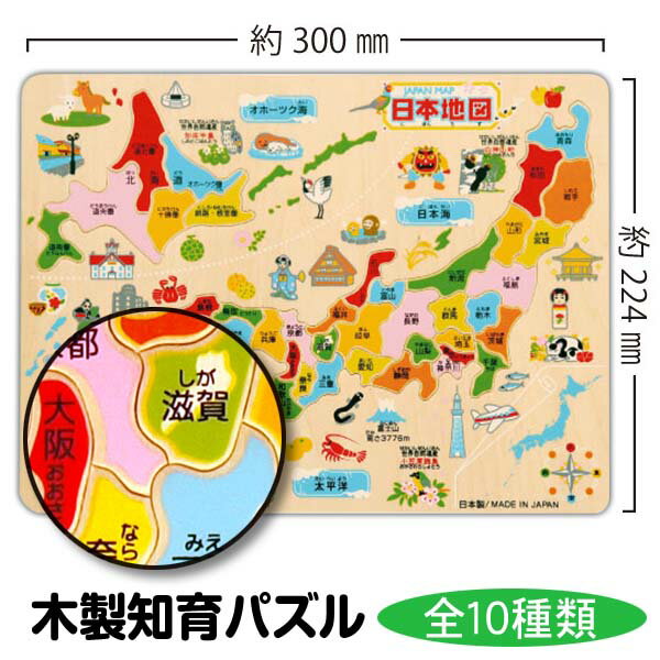 恐竜のパズル 木製 パズル ［ 日本 地図 世界 ひらがな 国旗 恐竜 数字 動物 どうぶつ ］ 知育パズル 日本製 送料無料 7/1更新♪