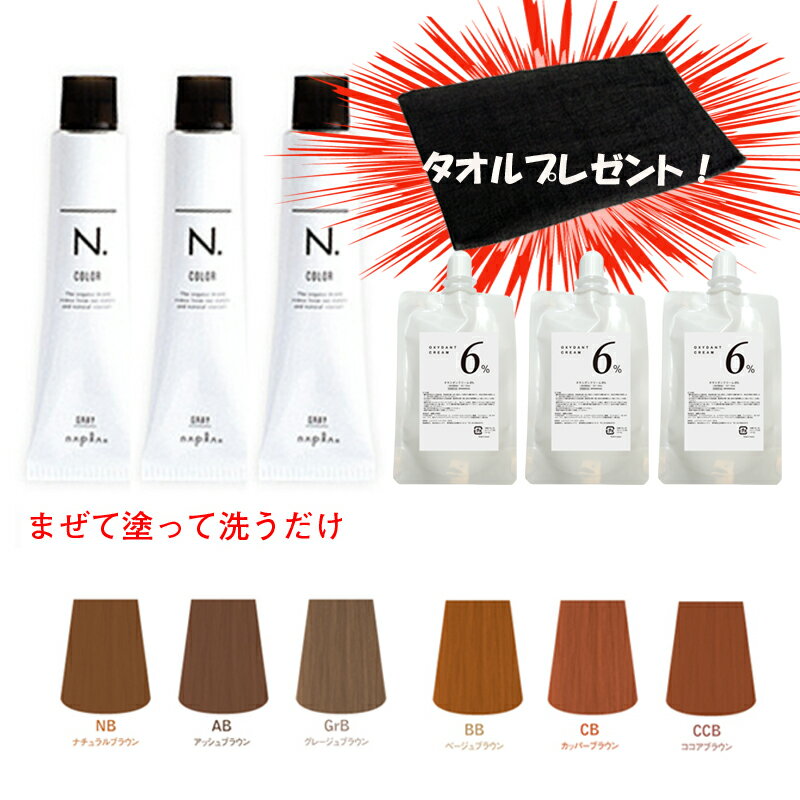 エヌドットカラー オキシ 100ml × 3個セット ミルクティー アッシュ グレージュ ベージュ オレンジ ダーク ブラウン 白髪染め ナプラ Nドット 人気 白髪用 ヘアカラー 剤 業務用 外国人