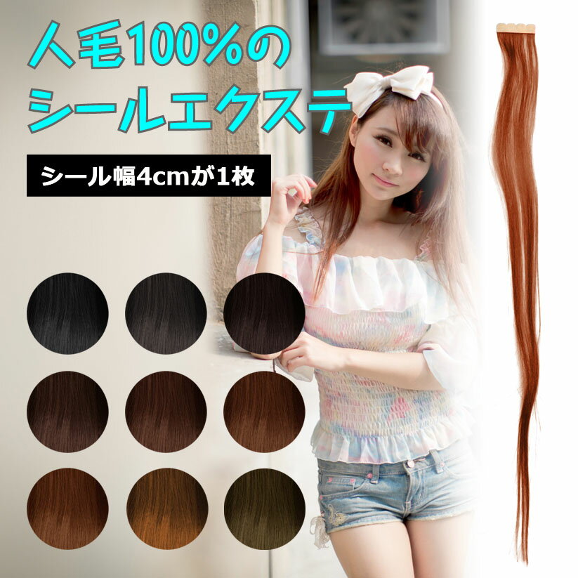 シールエクステ 人毛 ロング ブラウン ブラック ヘアエクステ 長さ50cm 1枚 楽天 市場 通販 10/23更新♪