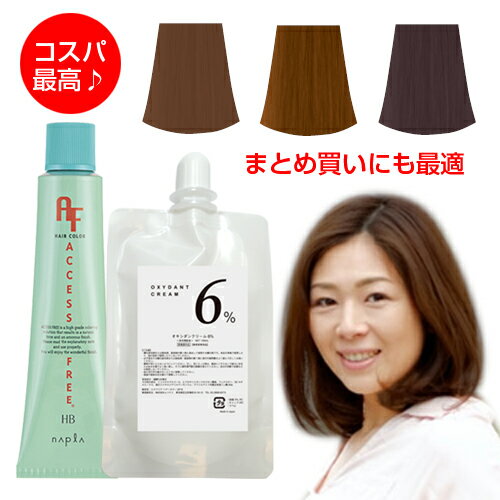 ナプラ アクセスフリー ヘアカラー hb オキシ 100ml セット 女性用 白髪染め ブラウン ベージュ オレンジ レッド グリーン マット アッシュ イエロー パープル 白髪用 ヘアカラー 剤 業務用