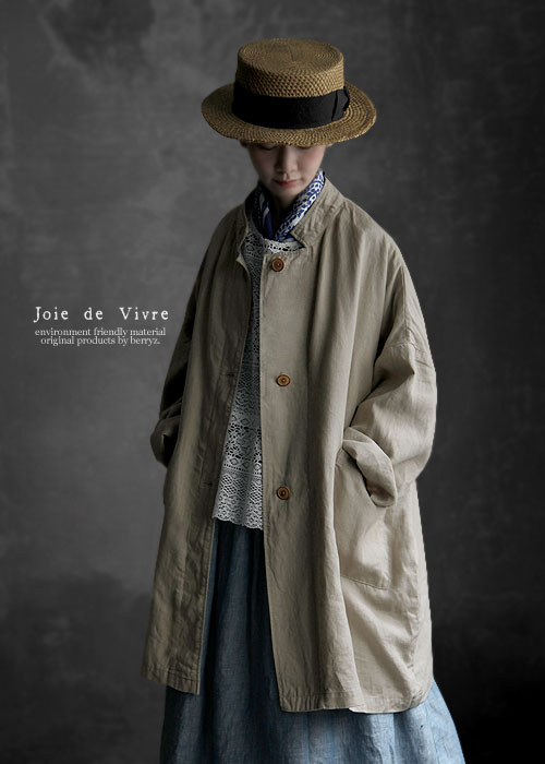 joie de vivre コットンリネンヴィンテージ春コート 楽天市場】Joie De Vivre（コート・ジャケット｜レディース