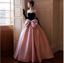 ドレス 大人 ピアノ 発表会 オフショルダー サテン パーティードレス 結婚式ドレス 演奏会ドレス ロングドレス ジュニア カクテルドレス レディース イブニング 二次会 フォーマル 体型カバー 謝恩会 披露宴 大きいサイズ(4)