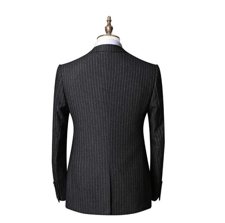 送料無料 メンズ スーツ ストライプ 柄 2点セット フォーマルスーツ オールシーズン 通年 細身 紳士服 礼服 二つボタン 結婚式 ナチュラルストレッチ スリム ハンドウォッシャブル 安い オシャレスーツ 上品 ビジネススーツ オフィスカジュアル リクルートスーツ