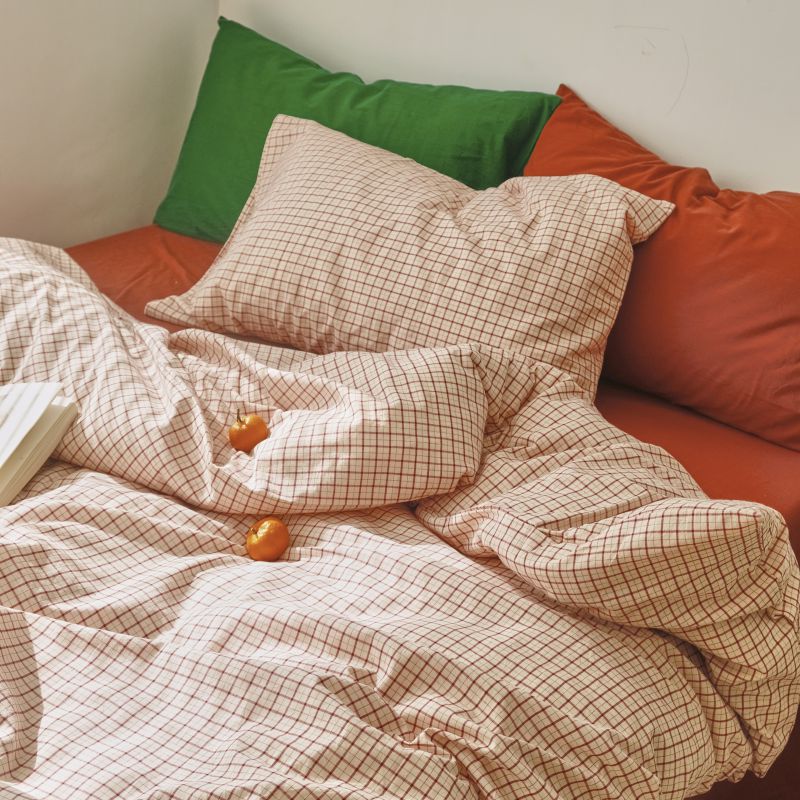 布団カバーセット チェック柄 北欧風 ストライプ柄 フラットシーツ 洋式 ラットシーツ 掛ふとんカバー3..