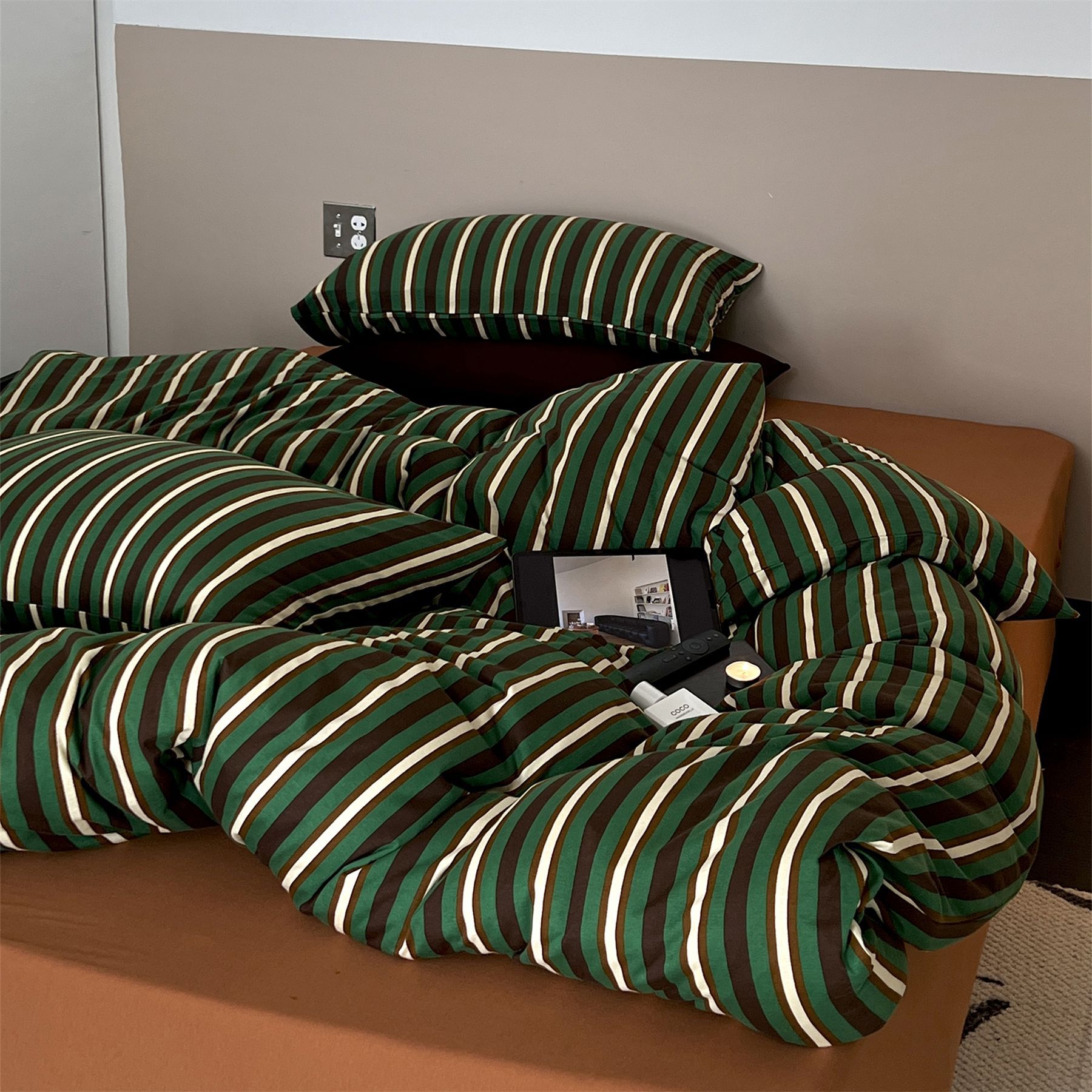 布団カバーセット 綿100％ シングル 3点セット 4点セット 肌掛け布団 おしゃれ ストライプ ボックスシ..