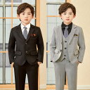 キッズスーツ タキシードスーツ ジャケット パンツ シャツ ベスト かっこいい 子供スーツ 男の子スーツセット 上下セット 二つボタン 四季通用 お祝い 長袖 ...