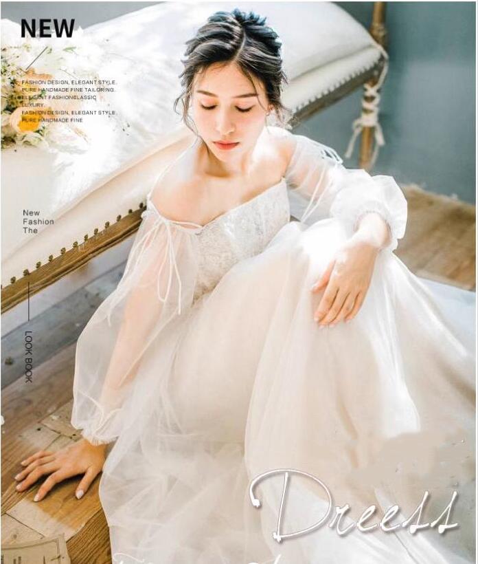 送料無料 ウェディングドレス オフショルダー チュールドレス 袖あり 花嫁ドレス 二次会ドレス 撮影 お呼ばれ プリンセスドレス 結婚式ドレス Aライン ロングドレス お姫様 誕生日 海外挙式 ブライダル パーティ 発表会 前撮り 編み上げ式 ウエディングドレス