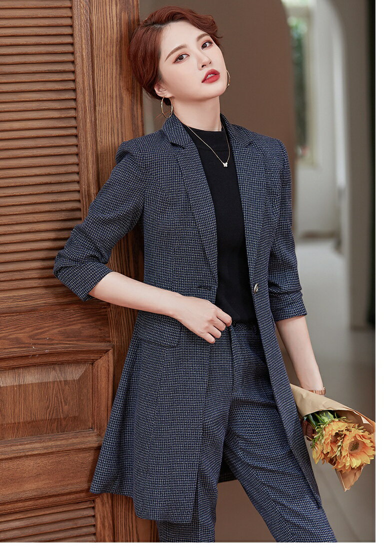送料無料 レディーススーツ 長袖 春夏 ロングジャケット+パンツ パンツスーツ セットアップ 2点セット 事務服 ビジネス 秋冬 入学式 卒業式 結婚式 通勤 ...