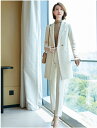 送料無料 レディース スーツ フォーマル スリム パンツスーツ ロングコート 春秋 事務服 通勤OL オフィス ビジネス 通勤就活面接 キャリア リクルート 3...