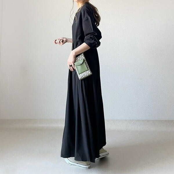 送料無料 シャツワンピース 長袖ワンピース レディース ワンピース きれいめ ロングワンピース 切り替え プリーツ ワンピース ロング マキシ丈 ロングワンピ 春 秋 シャツワンピ おしゃれ ワンピ ドッキング ワイドプリーツ 黒 カジュアル 大人可愛い ゆったり ワンピース