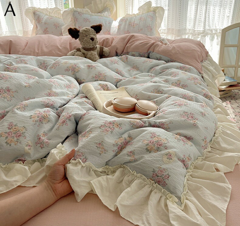 布団カバーセット シングル 可愛い 3点4点セット フリル付き 四季通用 布団カバー 可愛い布団カバー セ..