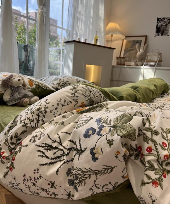 布団カバーセット 可愛い 韓国風 シングル 3点セット 4点セットフランネル INS風 寝具カバー シーツセ..