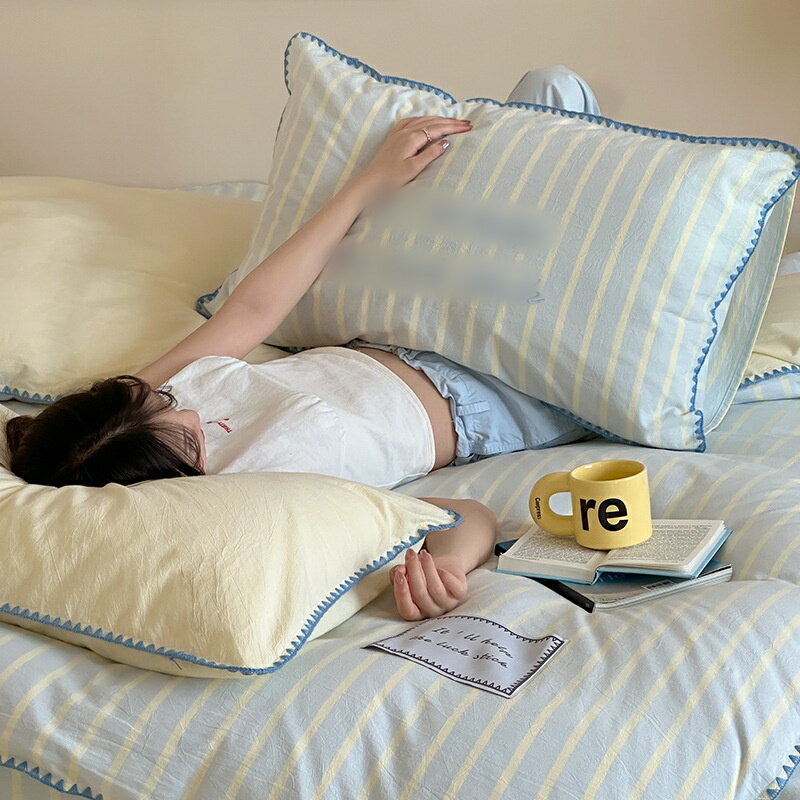 布団カバーセット 品質良い 掛ふとんカバー ストライプ柄 新生活 寝具カバーセット 4点セット 3点セッ..