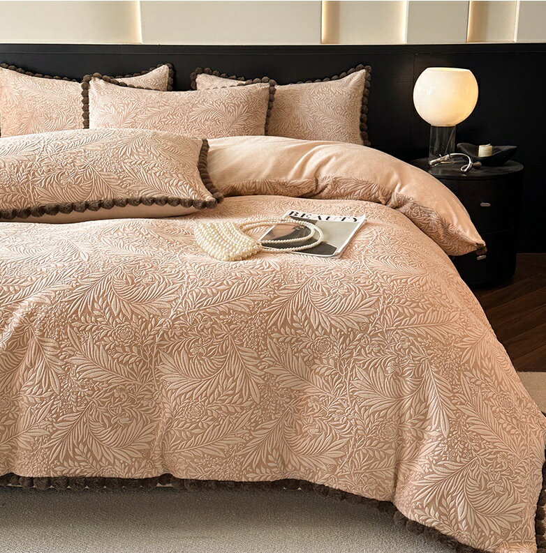 布団カバーセット 北欧風 可愛い 冬用 暖かい フランネル ふわふわ 新生活 寝具カバーセット 4点セット..