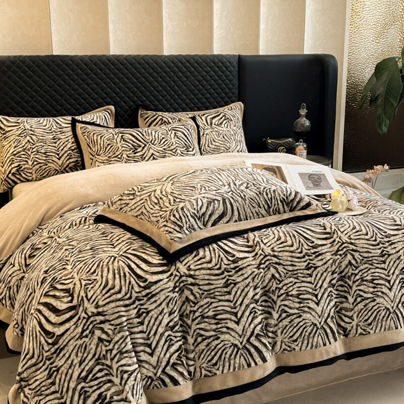 布団カバーセット 北欧風 ふわふわ 暖かい ヒョウ柄 ダブル クイーン フランネル 肌に優しい 掛け布団..